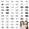 54 Pcs Face Paint Stencils Reusable Body Painting Stencils Temporary Tattoo Stencil Christmas Face Painting Kit for Parties Tattoo Painting Templates Face Tracing Stencils for Kids Makeup