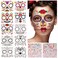 FRCOLOR 10Pcs Halloween Tattoo Face Waterproof Skull Face for Halloween Makeup Masquerade Party Halloween Party Favor Supplies with 2Pcs Face Stickers