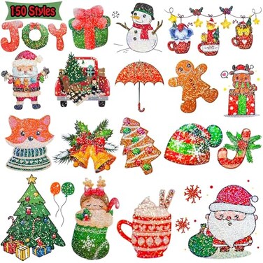 Leesgel 150 Styles Patterns Glitter Christmas Temporary Tattoos, Holiday stickers for Merry Christmas Party Favors Supplies, Stocking Stuffers Christmas Treats for Kids Toddlers-12 Sheets