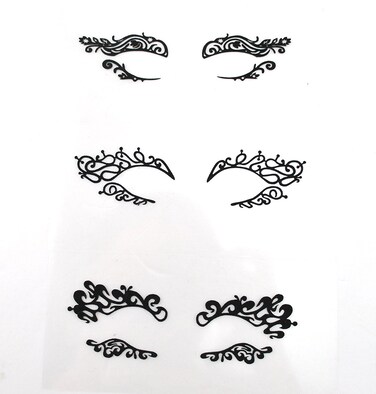Black Fabric Eye shadow Tattoo Sticker Reusable Eye Liner Stickers Party Lace Stickers on Face