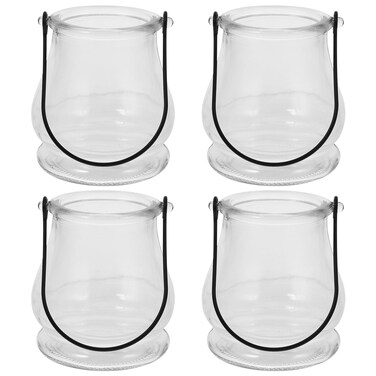 Cabilock 4pcs Hanging Candle Holder- Clear Glass Hanging Tea Lights Candle Holder, Air Plant Holders, Plant Terrariums,for Plants Wedding Christmas Party Centerpiece Decor