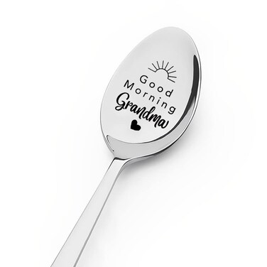 Grandma Mothers Day Gifts Spoons for Mimi Grandma Birthday Gift from Grandchildren Grandson Good Morning Grandma Spoon for Christmas Gifts for Nana Cofee Teaspoons