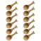 12 Pieces Bamboo Tea Spoon Bamboo Scoops Bath Salt Spoon Wooden Condiment Spoon for Loose Tea, Candy, Spices, Coffee Beans, 3.54 x 1.65 Inches, Natural Color, Fishtail Handle