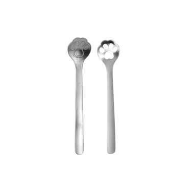 Stainless Steel Cat Paw Stirring Spoon Small Hollow Out Coffee Spoons for Dessert Coffee Teaspoon Appetizer Tableware Spoon Kitchen Restaurant