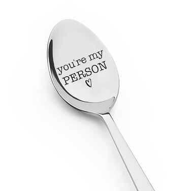 Valentines Day Gifts for Boyfriend Girlfriend Anniversary Birthday Gift for Couples Friends Engraved Coffee Tea Spoon for Wife Husband You Are My Person Gifts for Him Her
