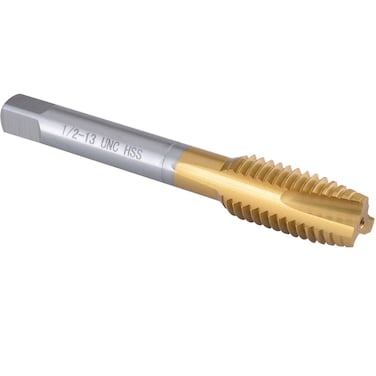 Burkit 1/2"-13 UNC Spiral Point Tap, HSS Titanium Coating Spiral Point Plug Threading Tap 1/2 x 13 UNC