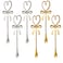 Vctitil 6Pcs/set Gold&amp;Silver Coffee Stirring Spoons Hanging Cup Spoon,Love Heart Bow Mixing Spoons Dessert Scoop for Mixing or Stirring(multicolor)