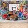 Basketball Tapestry Street Graffiti Wall Art Tapestry MVP Dunk Tapestry Hip Hop Hippie Tapestry Man Athlete King Crown Tapestry Wall Hanging for Bedroom Living Dorm Decor 78.7"W x 59"L(200x150cm)