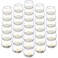 Uiifan 36 Pcs Tea Lights Candle Holder Votive Round Candle Holders Bulk for Wedding 1.97'' x 2.17'' Clear Glass Candle Jars Holder for Wedding Table Centerpiece Party Birthday Home Decoration