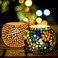exciting Lives Tealight Votive Holder for Tealight, Set of 2, for Christmas Day - Gift Mosaic Tealight Holders, Handmade Tealight Lamp for Valentine, Party, Christmas Table Centerpiece Decor