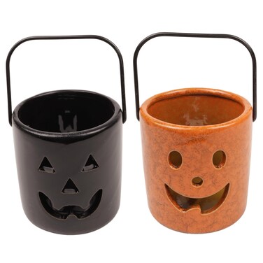 Trinity Church Supply Mini Pumpkin Tea Light Candle Holders, Halloween Jack O Lantern Decor, Festival Tabletop Centerpieces, 3 Inches