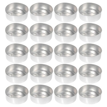 EXCEART Aluminum Tealight Cups 50pcs Aluminum Tea Light Tins Candle Cups Tealight Candle Holder Empty Containers for DIY Candle Making Supplies Wedding Decoration Empty Metal