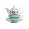 Grace Teaware Porcelain 4-Piece Tea For One (Peony Trellis)