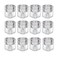 12 Pieces Glass Candlestick Holders Clear Candle Holders Bulk Crystal Ribbed Votive Candle Holders for Taper Candles, Pillar Candles and Tealight Candles