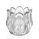 1 Piece Clear Glass Crystal Tulip Flower Candle Tealight Holder Night Light Candlestick Cup for Wedding, Party, Dinner, Spa, Aromatherapy, Meditation, Home Decor