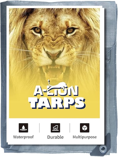 10x20, Heavy Duty 12 Mil Tarp Cover, Lightweight, Waterproof, UV Resistant, Rip and Tear Proof, Poly Tarpaulin with Reinforced Edges for Roof, Camping, Patio, Pool Cover, Boat