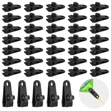 Tarp Clips Heavy Duty Lock Grip, 40 Pack Tarp Clamps Heavy Duty, Shark Tent Fastener Clips Holder, Pool Awning Cover Bungee Cord Clip, Car Cover Clamp