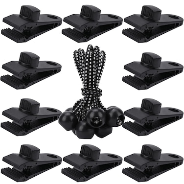 Axlksia Tarp Clips Heavy Duty Lock Grip, 20 Pack Tarp Clamps, Shade Cloth Clips Fasteners, Pool Awning Cover Bungee Cords Clips, Car Cover Clamp