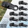 Tarp Clips Clamps Heavy Duty Lock Grip with Bungee Cords, Shark Shade Backdrop Cloth Tent Large Clip Hook Accessories for Garden Outdoor Pool Tarp Tie Downs Canvas Solar Cover RV Awning