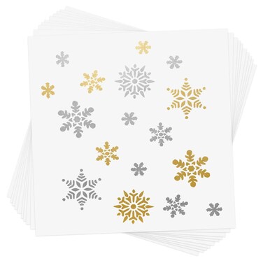 SNOWFLAKE FLURRY set of 10 premium waterproof metallic snowflake temporary Flash Tattoos   Holiday Party Favors, Frozen Party Supplies, Christmas party, snowflake party