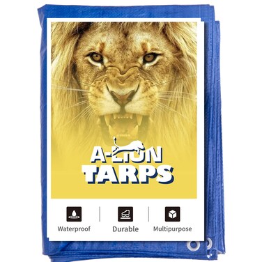 20x40 Stander Duty 5 Mil Tarp Cover, Waterproof, UV Resistant, Rip and Tear Proof, Poly Tarpaulin with Reinforced Edges for Blue