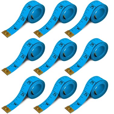 Tape Measure Body Measuring Tape Seamstress Tape Measure Double Scale Tailor Ruler for Weight Loss, 9 Pack Soft Cloth Fabric Measuring Tape for Sewing Cloth Measurement (Blue)