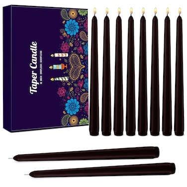 20 Pcs Dark Brown Taper Candles, 10&Atilde;&mdash;7/8 Inch Dark Candlesticks, Great for Dinner Party and Emergency