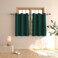 UPOPO Green Tier Curtains 36 inch Room Darkening Kitchen Tiers Blackout Bathroom Short Curtain Triple Weave Small Cafe Curtains Basement Window Treatment Set 2 Panels Grommet Top Drapes