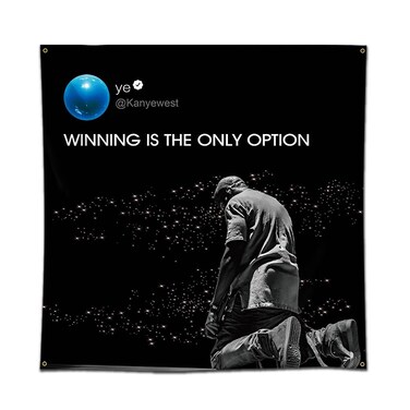 Eksent Rapper Tapestry Resistant Flag Banner Winning Is The Only Option Wall Hanging Tapestry Decor for Bedroom College Dorm 4x4 Ft