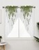 Spring Swag Curtain,Sage Green Gradient Petal White Kitchen Valances Rod Pocket Curtains Tier Pair Swag Topper,Pastoral Leaves Botanical 2 Panels Window Treatment for Bathroom Living Room Bedroom