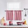Red and White Tier Kitchen Curtains 36 Inches Long,Burgundy Buffalo Plaid Gingham Rod Pocket Half Window Treatment Set Half Window Cafe Curtains for Kitchen Bathroom, 28" x 36", Red/White, Set of 2