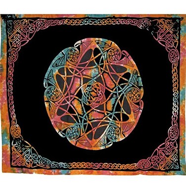 Cotton Handloom Celtic Print Tapestry, Single-ss108-01