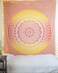 Swayam Exports Ombre Yellow mandala Bohemian hippie Tapestries Psychedelic Tapestry   Pure Cotton material   35x45 inch Poster size  Ombre Yellow