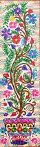 Purpledip Cotton Tapestry 'Tree of Life': Vintage Embroidery Table Runner or Wall Hanging (12233)