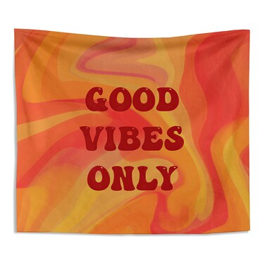Knibeo Abstract Groovy Hippie Tapestry, Retro 70s 80s Home Decor Aesthetic, 50x60 Inch Preppy Tapestries Wall Hangings, Hippie Wall Decor, Orange Living Room Decor, Trendy Room Decor