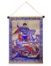 Needzo Saint George Icon Tapestry Wall Hanging 14 Inch, Great Martyr St George on White Horse Dragon, Religious Orthodox Gift Wall Decoration