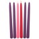 Unscented Pink, Purple, and Red Tiny Taper Lenten Candle Pack, Candlesticks for Holidays, Lent, Church Celebrations, Home Decor, and More, Set of 6, 10 Inches