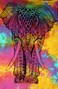 Purpledip Cotton Wall Poster Beach Throw 'Airavat, The Elephant Of Gods': Bohemian Wall Hanging Tapestry (20029)