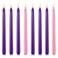 Christmas Advent Candles Set, 6 Purple and 2 Pink Taper Candles, 10" Unscented Candlestick for Seasonal Celebrations