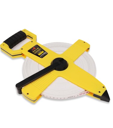 DIFFLIFE Open Reel Measure Tape Measuring Reel,100M by 3X Speed Double-Coated Fiberglass Tape Measure