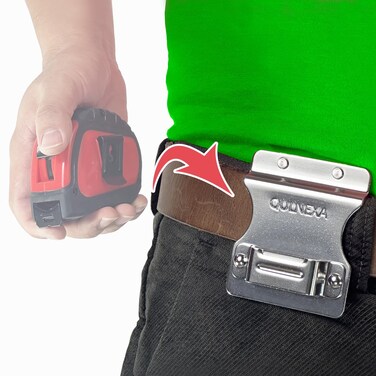 Tape Measure Holder,Tape Measure Holster,Tape Measure Clip,Measuring Tape holdre,Occidental Leather Tool Pouch,QULNEXA Belt on for Tool Clip