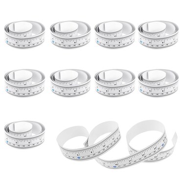 10 Pcs Self Adhesive Measuring Tape, Adhesive Tape Measure Double Scale Ruler Sticker Measure Workbench Ruler for Woodworking, Saw Table, Drafting Table, Left to Right, 36 Inches 90 cm