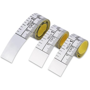 3Pcs Tape Measure with Fractions Adhesive Measuring Tape Adhesive Ruler Waterproof Sticky Measuring Tape in 40 Inch, 24 Inch,12 Inch Double Scale Stick Tape for Work Woodworking,Saw, Drafting Table