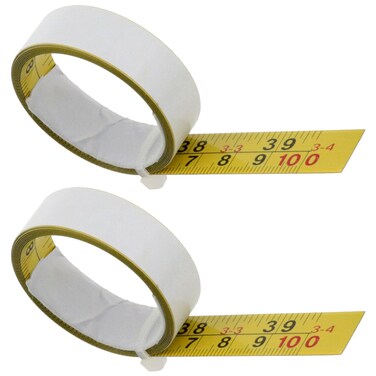 AYLIFU 2 PCS Steel Adhesive Tape Measure Imperial and Metric Scale Workbench Ruler Self Adhesive Measuring Tape from Left to Right for Woodworking Saws Drafting Tables 1 m /39.4 Inches Yellow