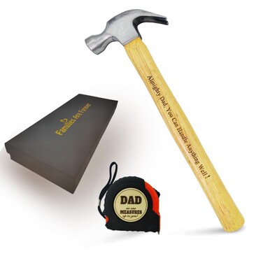 Gifts for Christmas from Daughter Son Kid, Tool Gifts for Dad Birthday,Tape Measure and Hammer Gifts for Men -Orange