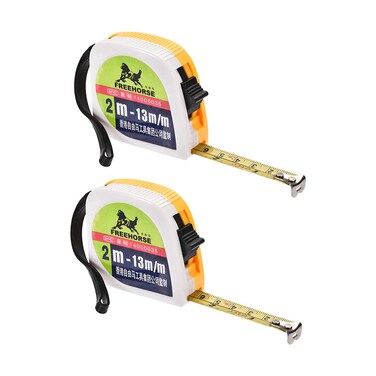 uxcell Tape Measure 2 Meter 6 Feet Retractable Metric Plastic Round Case 2pcs