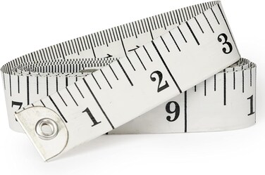 Taelyn Soft Tape Measure Double Scale Body Sewing Flexible Ruler for Weight Loss Medical Body Measurement Sewing Tailor Craft Vinyl Ruler, Has Centimetre Scale on Reverse Side 60-inch (White)