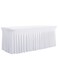 leegleri 1 Pack White Spandex Fitted Table Clothes for 6 Foot Rectangle Tables, Wrinkle Free 6ft Spandex Table Cover, Spandex Table Skirt for 6FT Rectangle Tables-for Banquet Weddings Parties