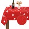 Valentine&#39;s Day Tablecloth Rectangle 60 x 84 Inch, Red Love Heart Table Cloth, Waterproof Spill Proof Wrinkle Resistant Table Cover for Anniversary Wedding Party Holiday Kitchen Dining Room Decoration