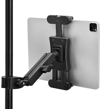 Zeleramdo Tablet Holder for Microphone Stand, Tablet Mic Stand Phone Holder 360&Acirc;&deg; Rotation, Tablet Music Stand Mount Compatible with iPad Pro12,9 Air Mini Galaxy and All Smartphone 4.7-13.5 Inches